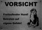 Preview: Edelstahl Warnschild Berner Sennenhund VORSICHT Freilaufender Hund! Betreten auf eigene Gefahr!